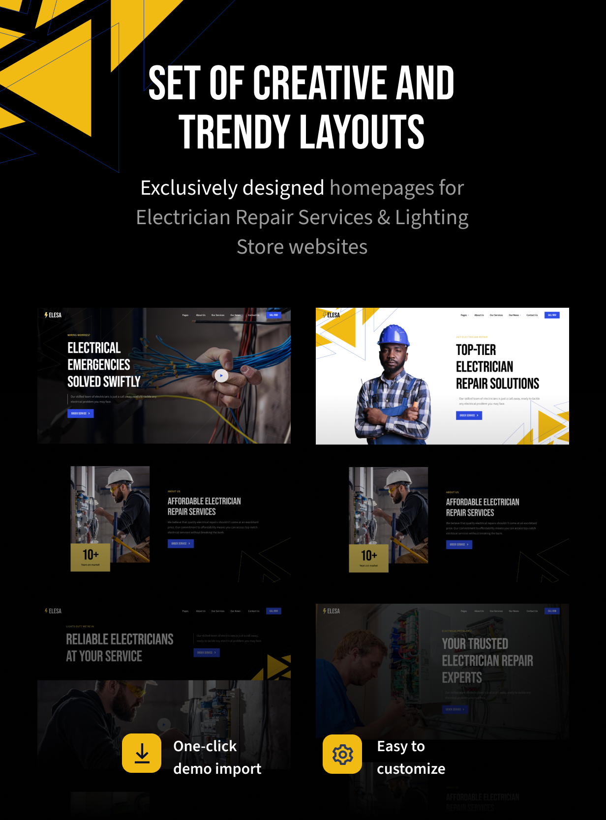 Elesa - Electrician Repair Services & Lighting Store WordPress Theme