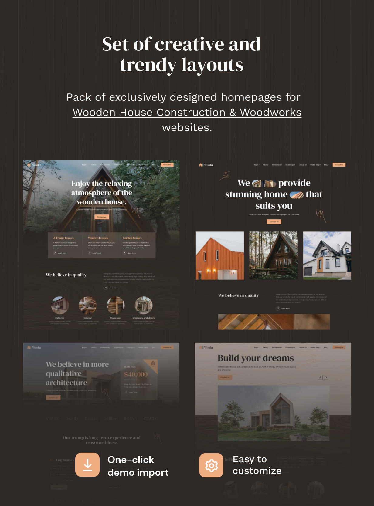 Wooha - Wooden House Construction & Woodworks WordPress Theme